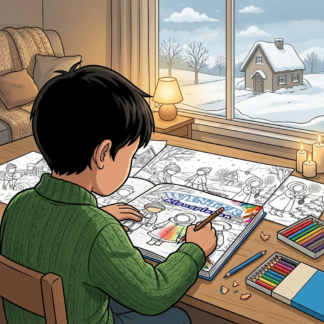 gratis islamitische winter kleurplaten voor kinderen printbare pdf