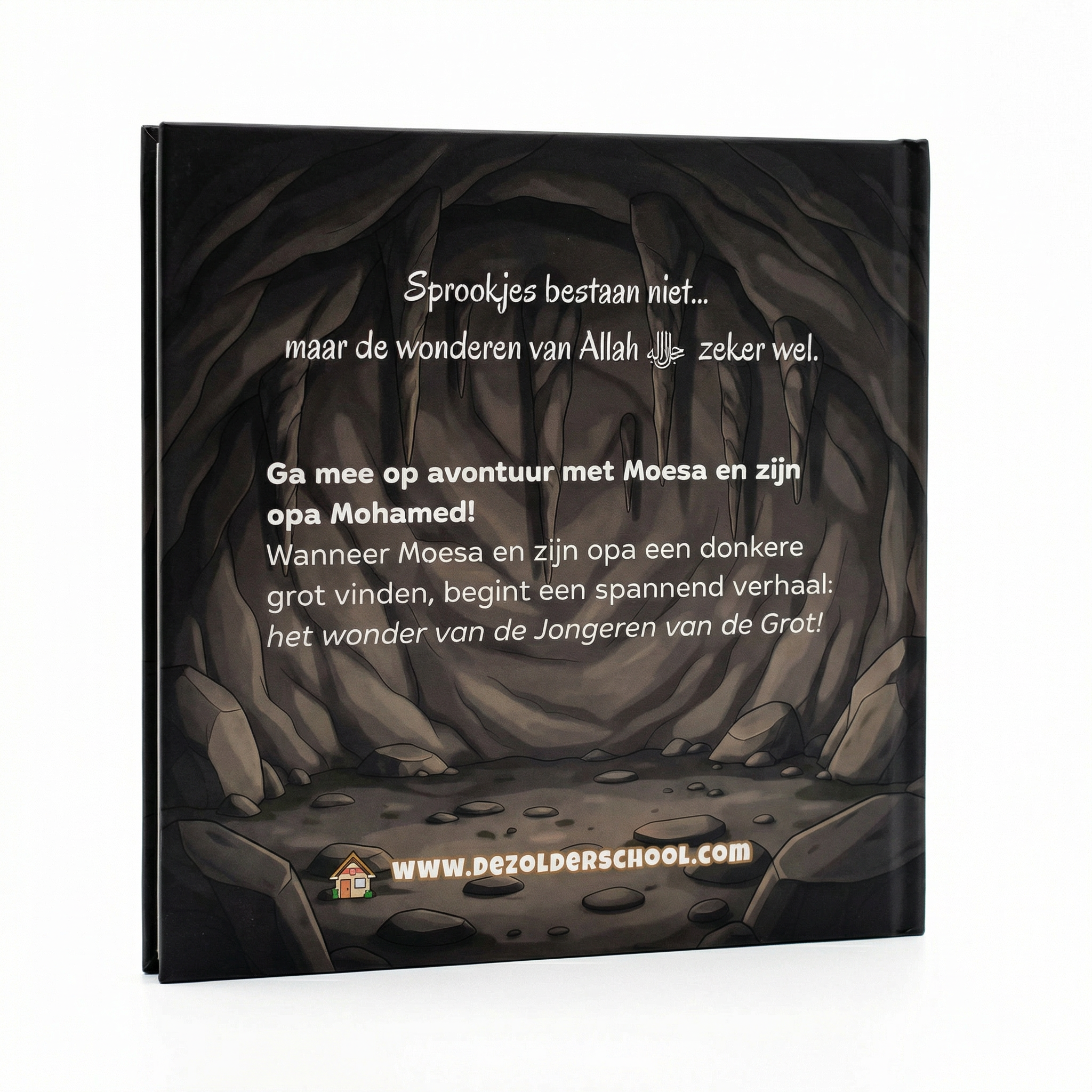 achterkant kaft kinderboek de grot