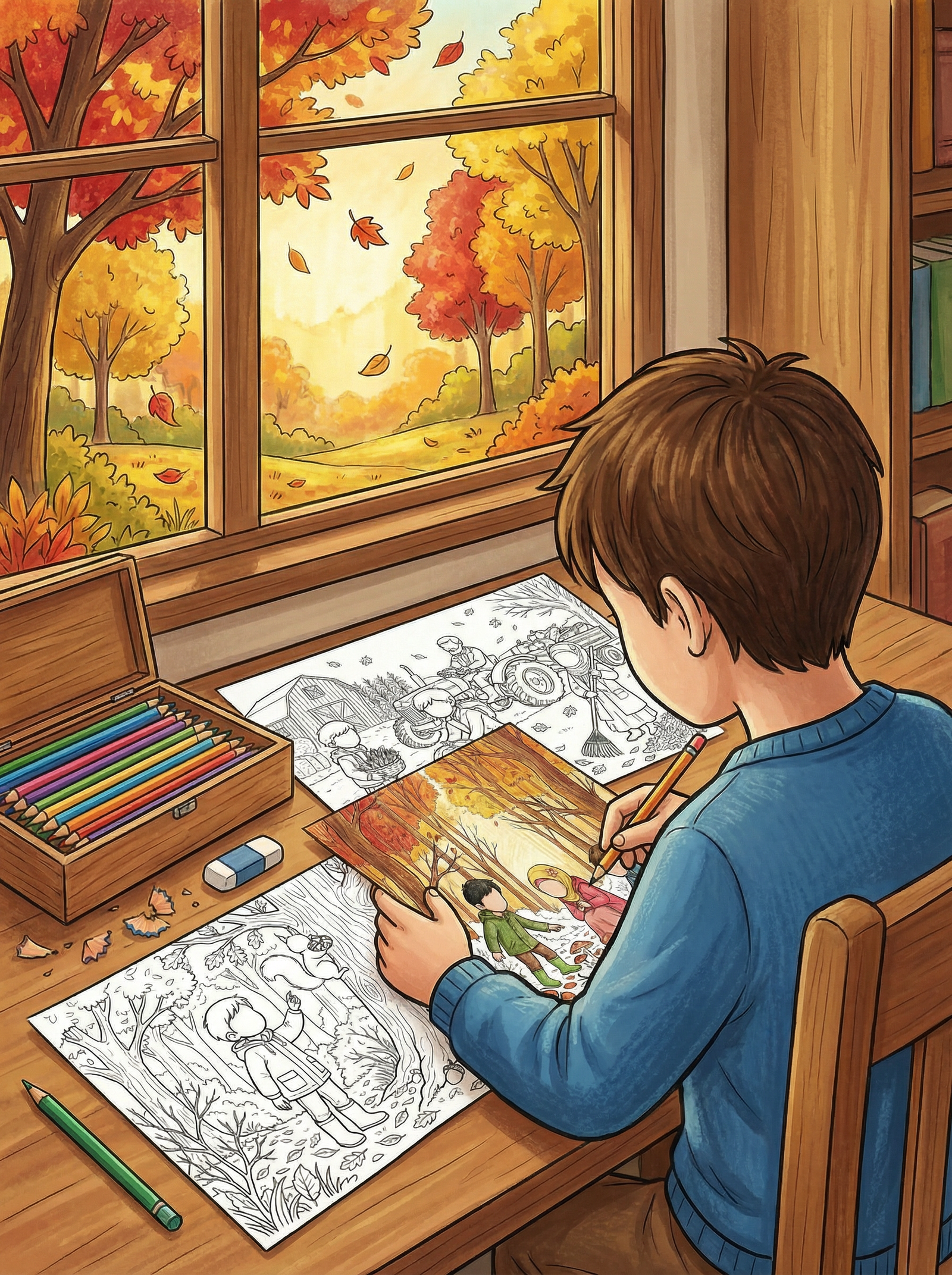 gratis herfst kleurplaten